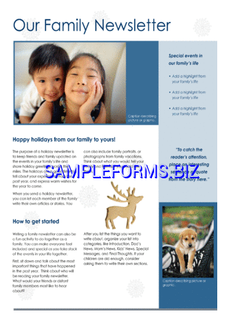Family Christmas Newsletter docx pdf free